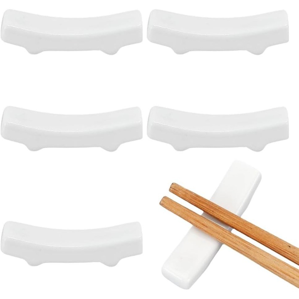 Chopstick Rest Ceramic - 6 stuks witte keramische lepelsteun, keramische