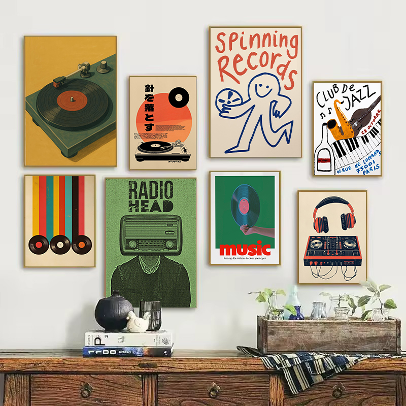 Japanese Lifestyle Home - Retro Japanse Stijl Vinyl Platenspeler Jazz