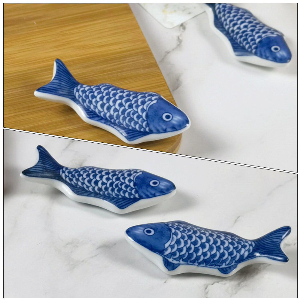 Chopstick Rest Ceramic - 2 stuks blauwe en witte keramische