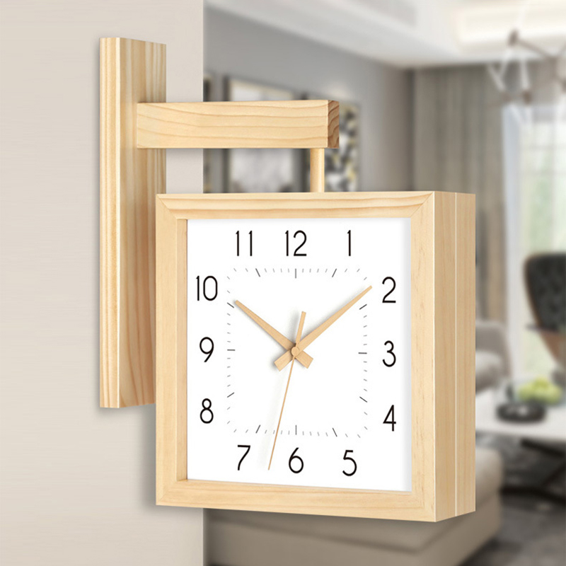 Japanese Living Lifestyle - Houten Dubbelzijdige Wandklokken Stille Hoek Wandklok