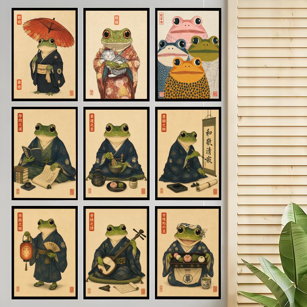 Japanese Culture Lifestyle - Culturele Japanse Kikker Levensstijl Poster Thuis