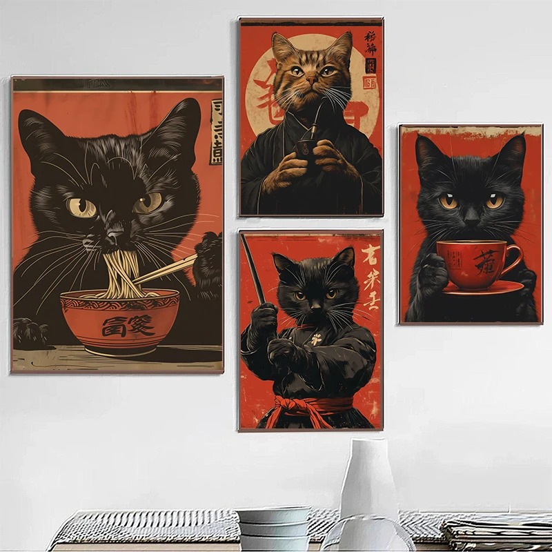 Japanse Edo Stijl Zwarte Kat E - Japanese Lifestyle Home recensie en prijs