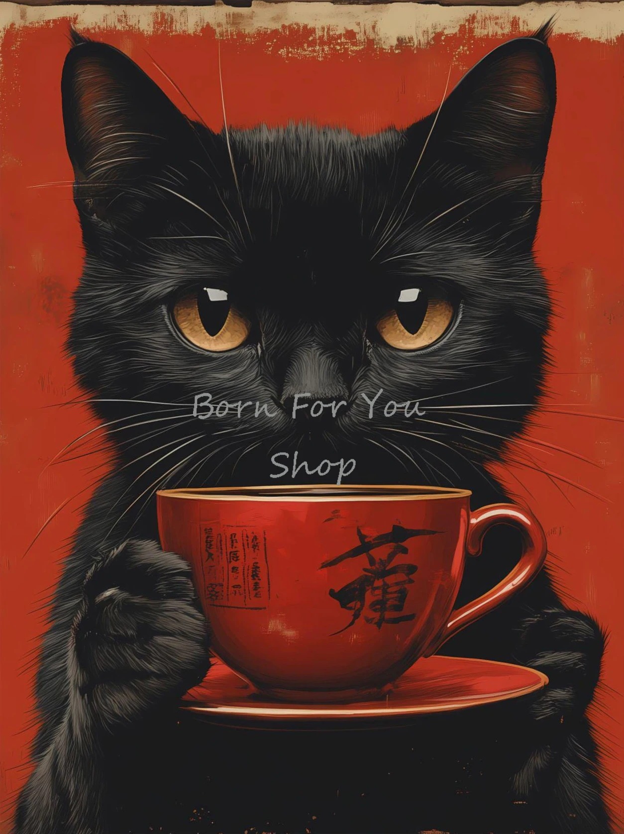 Japanse Edo Stijl Zwarte Kat E - Japanese Lifestyle Home recensie en prijs