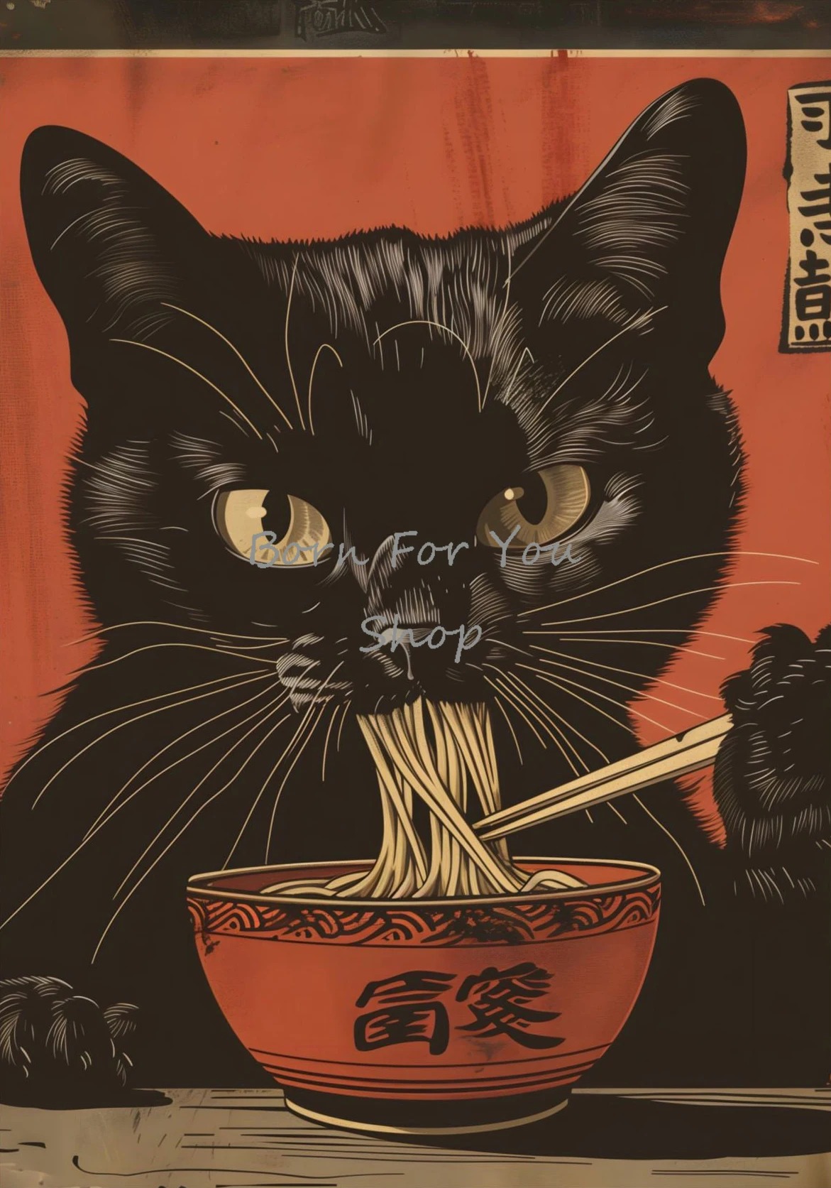 Japanse Edo Stijl Zwarte Kat E - Japanese Lifestyle Home recensie en prijs