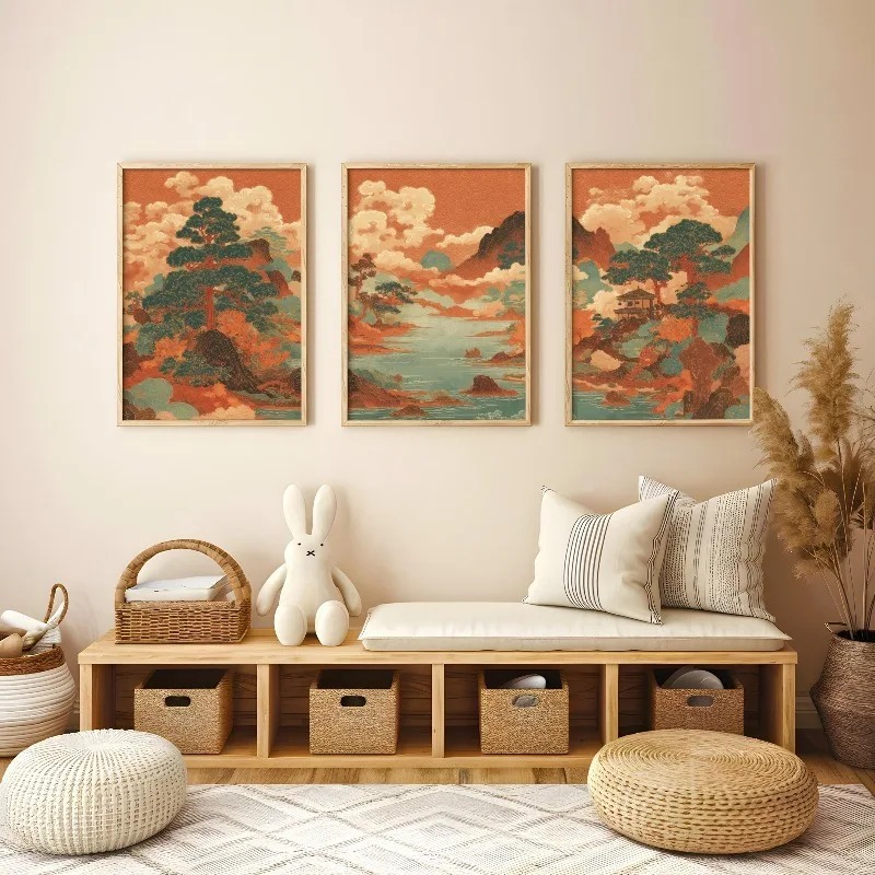 3 stuks vintage Japanse Ukiyo- - Japanese Living Lifestyle recensie en prijs